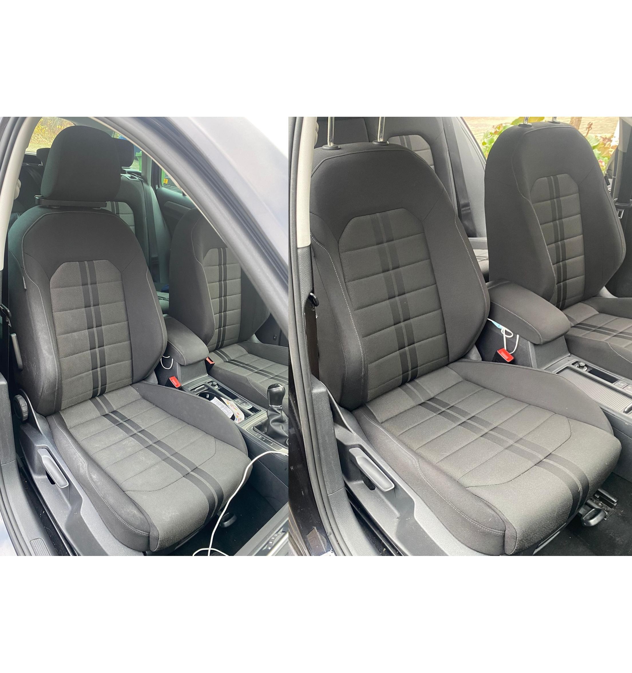 Voor en na autobekleding reinigen